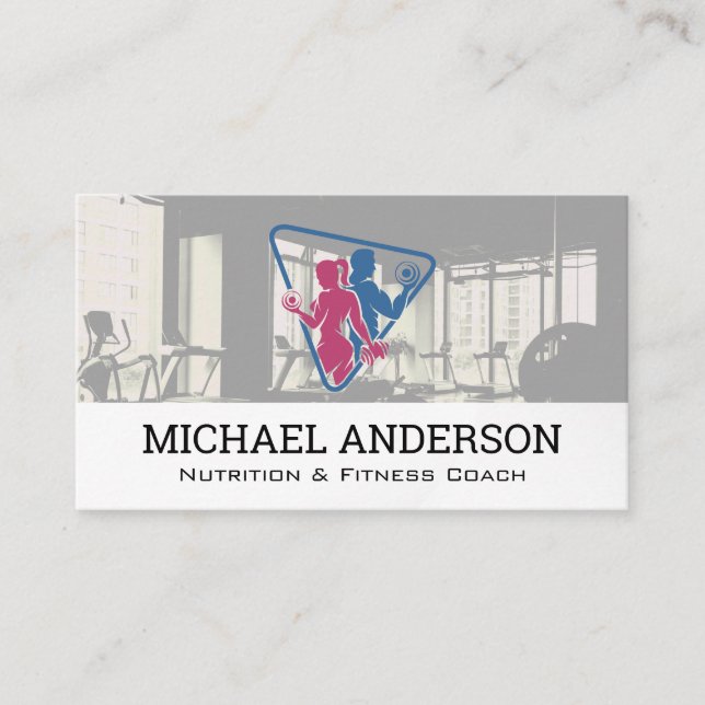 Couple Working Out | Fitness Gym Equipment Business Card (Front)