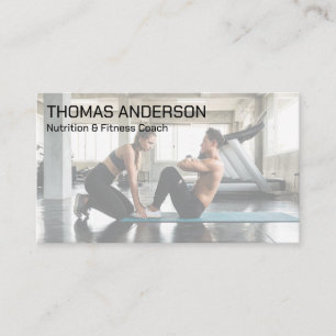 Couple Working Out Fitness Training Business Card
