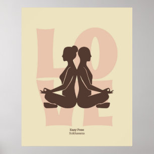 Couple Yoga Pose Print   Matisse Style Wall Art