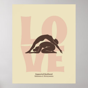 Couple Yoga Pose Print   Matisse Style Wall Art