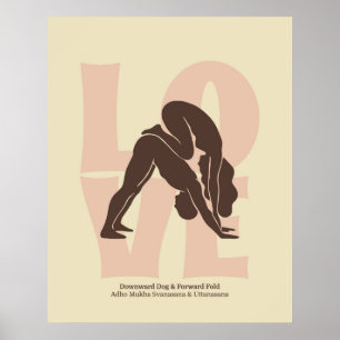 Couple Yoga Pose Print   Matisse Style Wall Art
