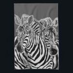 Couple Zebra  Kitchen Towel - Choose Colour<br><div class="desc">Zebras Couple Kitchen Towels - MIGNED Painting Design</div>