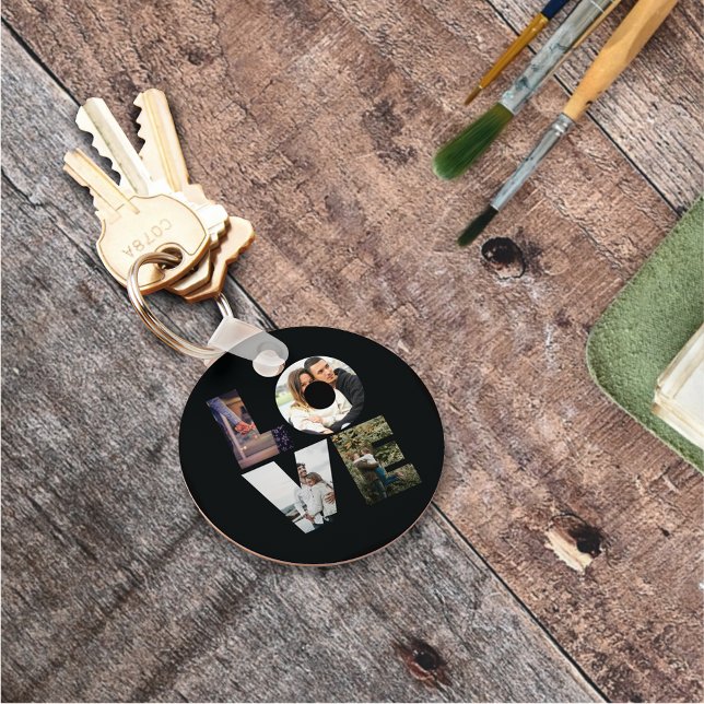 Couples and Family Photo Collage Template Key Ring (Creator Uploaded)