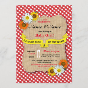 Couples Baby Shower BBQ BaByQ Boy or Girl Invite