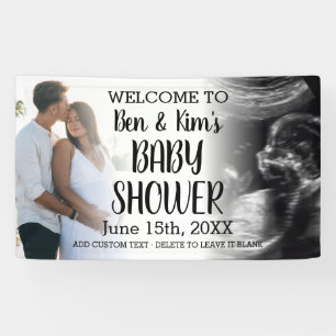 Couple's Baby Shower Custom 2 Photo Welcome Banner