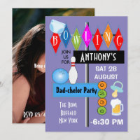 Couples Baby Shower Dad-chelor Retro Bowling Party
