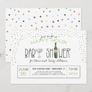 Couples Baby Shower Happy Hour Invitation