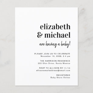 Couples Baby Shower Minimal Budget Invitation