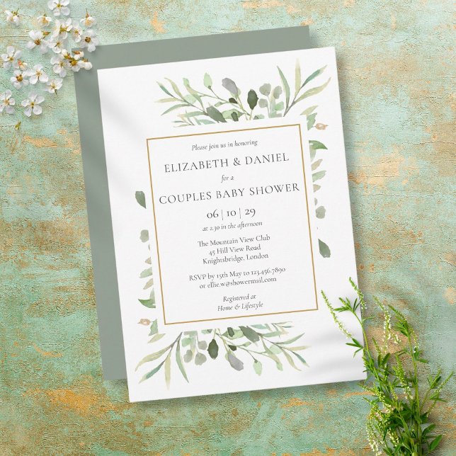Couples Baby Shower/Sprinkle Eucalyptus Greenery Invitation (Creator Uploaded)