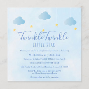 Couples Baby Shower Twinkle Twinkle Little Star Invitation
