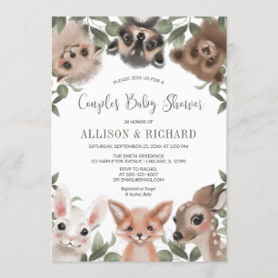 Couples baby shower woodland animals forest animal invitation
