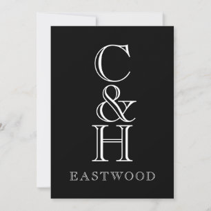 Couples Black White Modern Note Cards