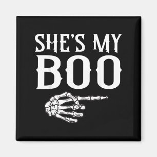 Couples Boo Skeleton Matching Couple Halloween Magnet