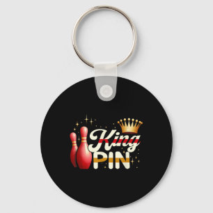 Couples Bowler League Bowling King Pin Wearing Cro Key Ring