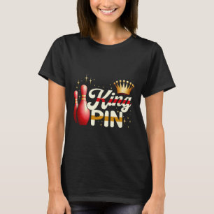 Couples Bowler League Bowling King Pin Wearing Cro T-Shirt