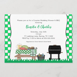 Couples Bridal or Wedding Shower BBQ party Invitation