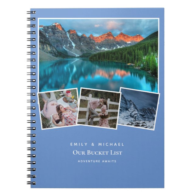 Couples BUCKET LIST Photo Collage Newlywed Journal (Front)