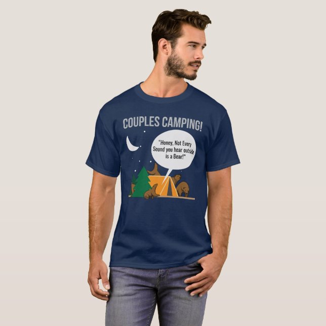 Couples Camping Funny Camper T-shirt (Front Full)