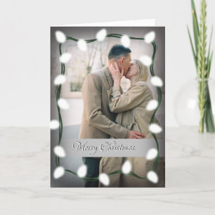 Couple's Christmas Card with White Lights
