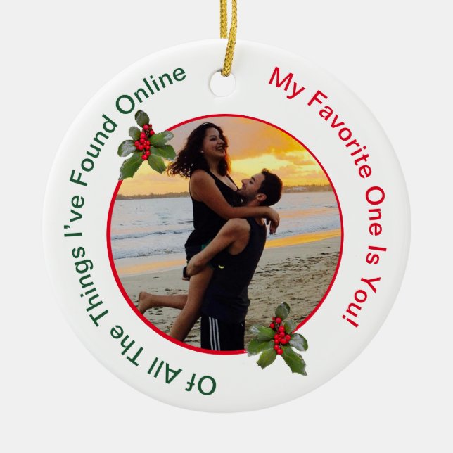 Couple's Christmas Ceramic Ornament (Front)