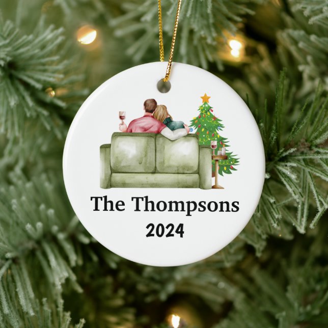 Couples Christmas Personalised Ornament (Tree)