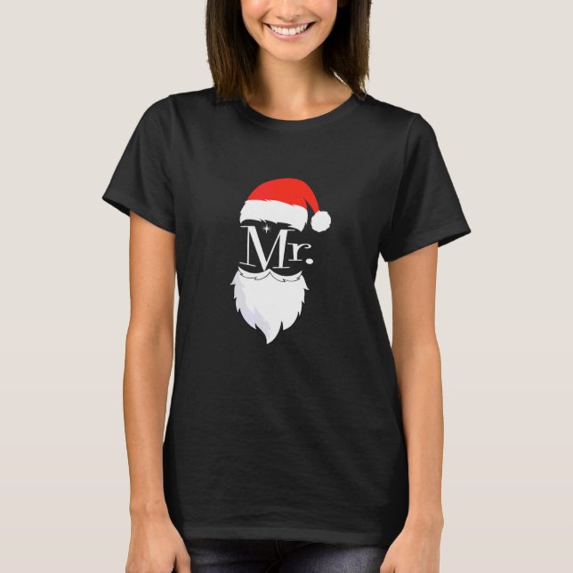 Couples Christmas Pyjamas Mrs Claus Costume For Wo T-Shirt (Front)