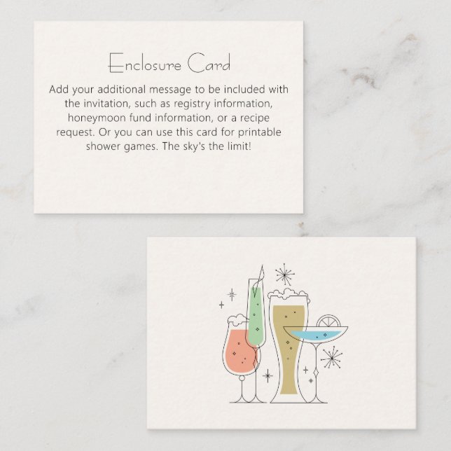 Couples Coed Wedding Shower Enclosure Card (Front/Back)
