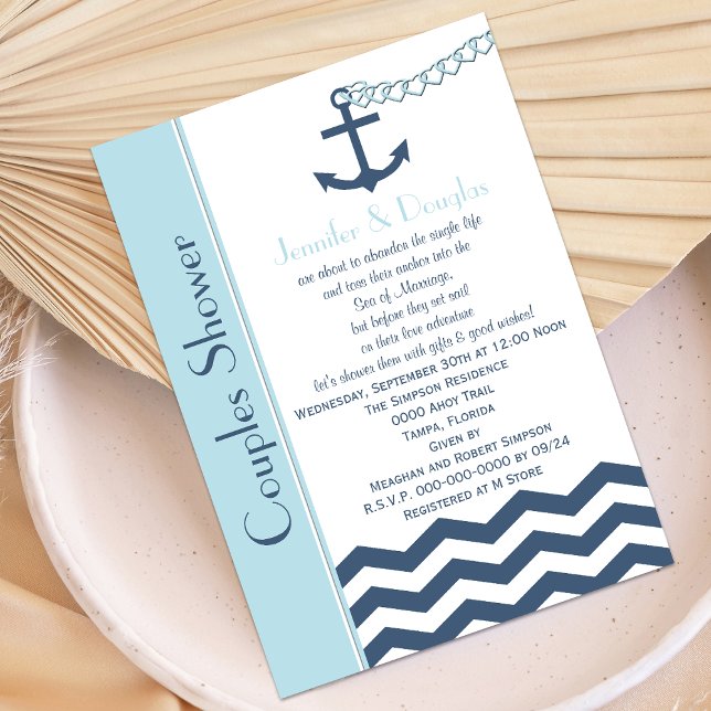Couples Coed Wedding Shower Invitation - Nautical (Creator Uploaded)