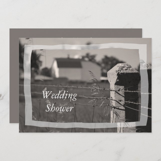 Couples Country Farm Wedding Shower Invitation (Front/Back)