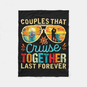 Couples Cruise Together Stay Together Illustration Fleece Blanket
