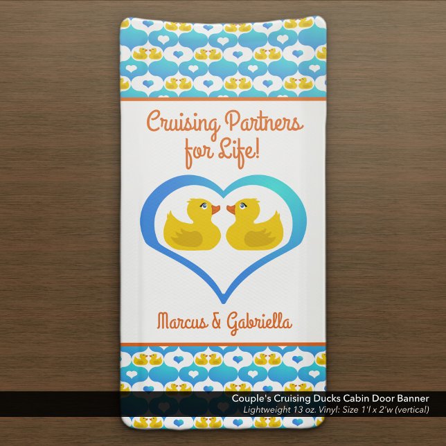 Couple's Cruising Ducks Cabin Door Magnet Banner (Couple's Cruising Ducks Cabin Door Banner–Customized with Your Names.)