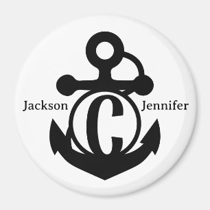 Couple's Custom C Initial Anchor Cruise Door Magnet