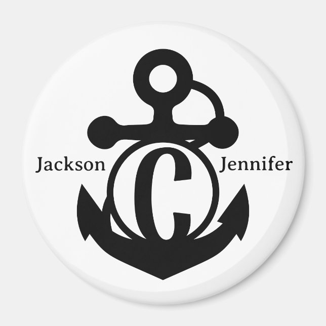 Couple's Custom C Initial Anchor Cruise Door Magnet (Front)