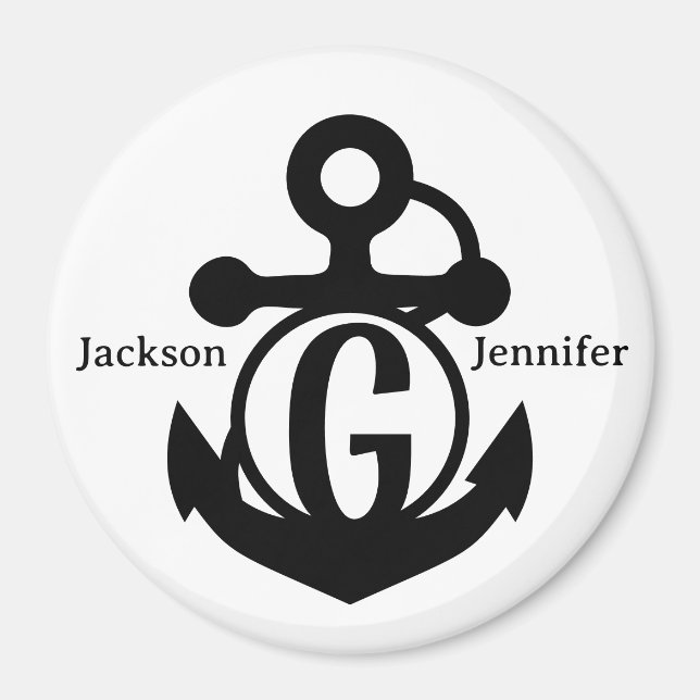 Couple's Custom G Initial Anchor Cruise Door Magnet (Front)