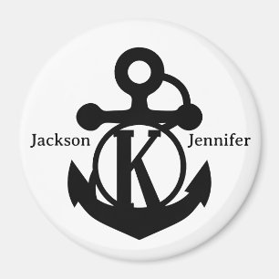 Couple's Custom K Initial Anchor Cruise Door Magnet
