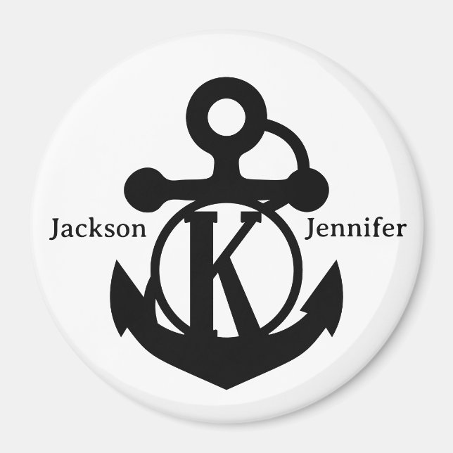 Couple's Custom K Initial Anchor Cruise Door Magnet (Front)