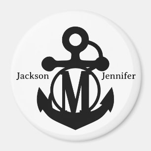 Couple's Custom M Initial Anchor Cruise Door Magnet
