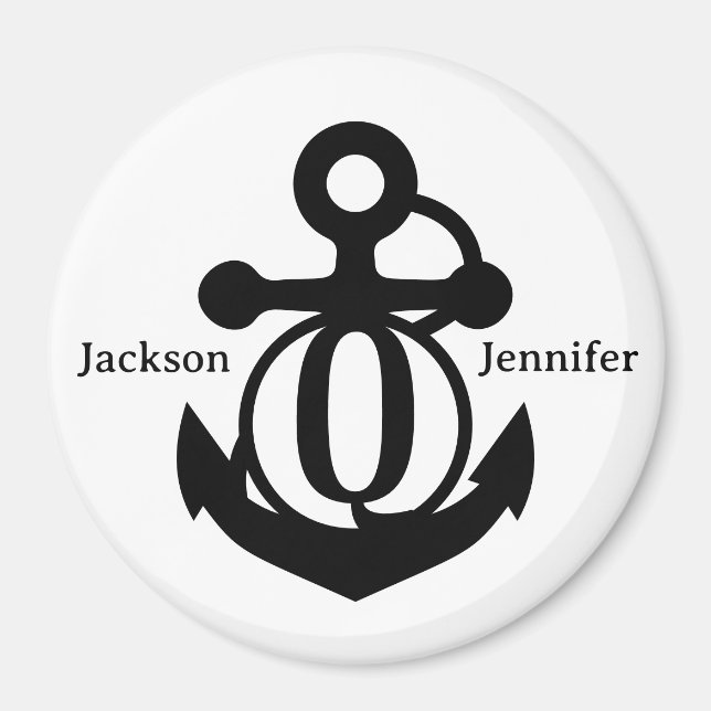 Couple's Custom Q Initial Anchor Cruise Door Magnet (Front)