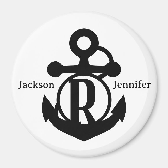 Couple's Custom R Initial Anchor Cruise Door Magnet (Front)