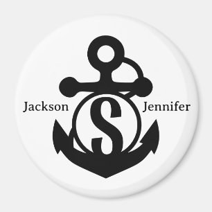 Couple's Custom S Initial Anchor Cruise Door Magnet