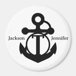 Couple's Custom T Initial Anchor Cruise Door Magnet