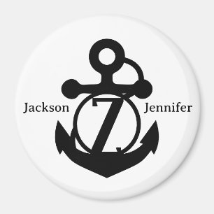 Couple's Custom Z Initial Anchor Cruise Door Magnet