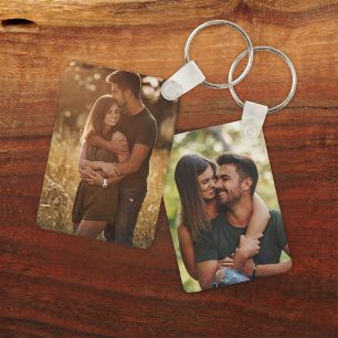 Couples Customised Two Photo Key Ring