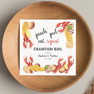 Couples Engagement Crawfish Boil Paper Napkin