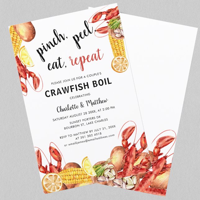 Couples Engagement Party Crawfish Boil Invitation (Couples Engagement Party Crawfish Boil Invitation)