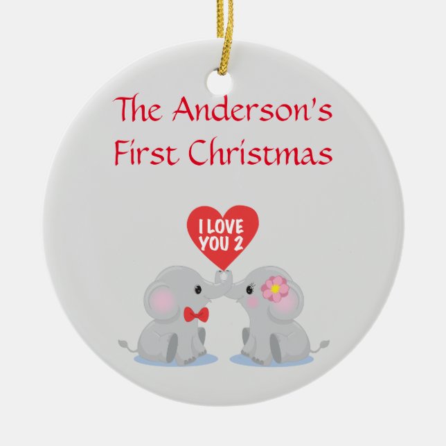 Couple's First Christmas Ceramic Tree Decoration (Front)