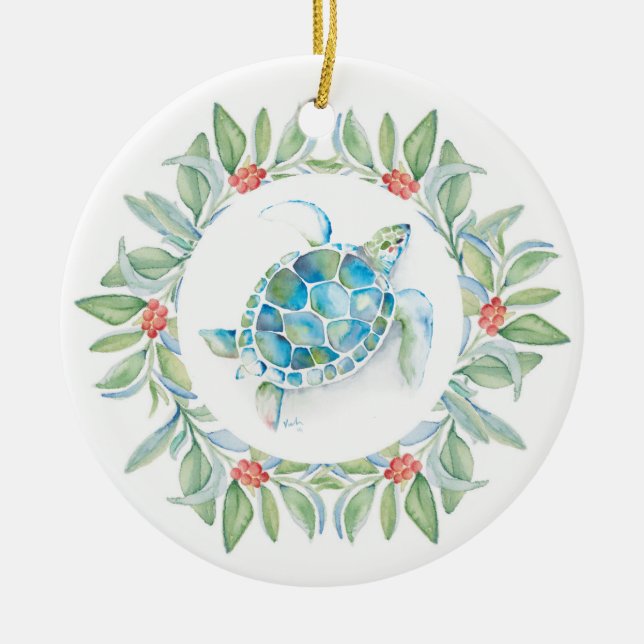 Couples First Christmas Ornament Sea Turtle (Front)