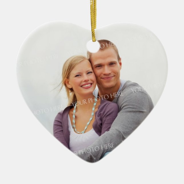 Couple's First Christmas Photo Christmas Ornament (Front)