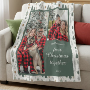 Couples First Christmas Together Photo  Fleece Blanket