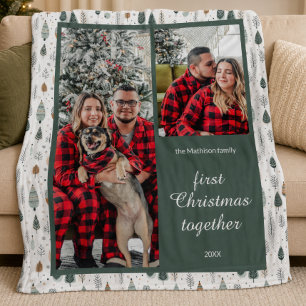 Couples First Christmas Together Photo  Fleece Blanket